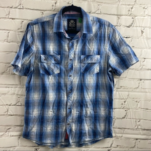 English Laundry plaid button down t-shirt